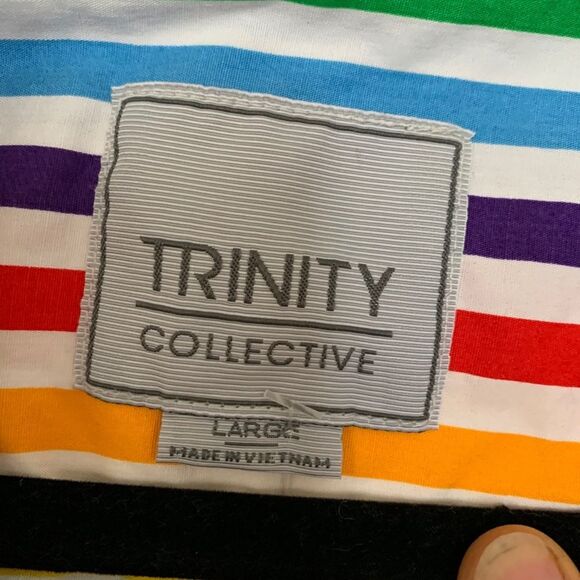 Anthropology Trinity multicolored striped short-sleeved shirt, great condition,L - Picture 2 of 5